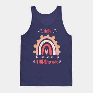 hello Third Grade Teacher Team rainbow Tank Top